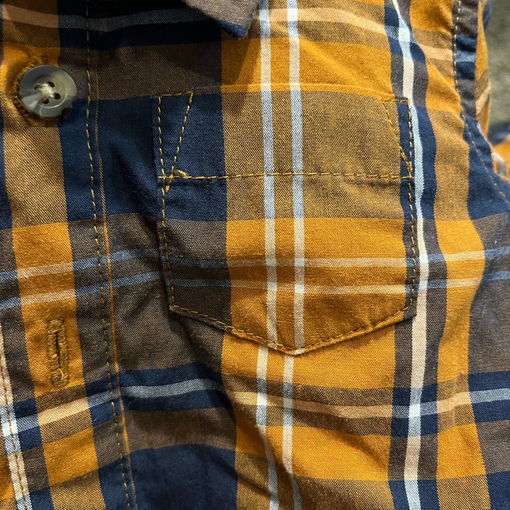 Wrangler Vibrant Orange and Blue Button Down Shirt - Picture 4 of 6